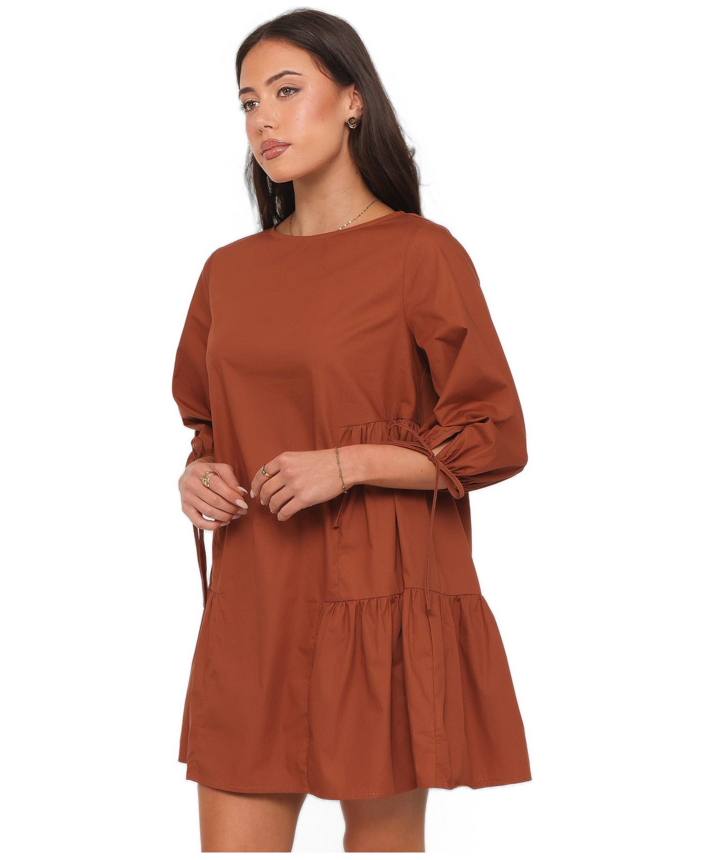 Женское платье Petal and Pup Keani Tiered-Smock Mini, цвет: Верблюжий — фото 2