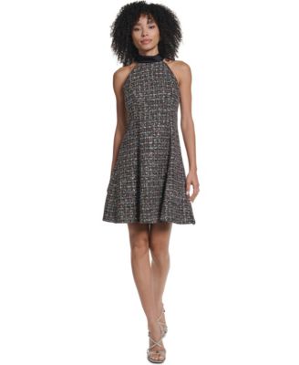 Women's Tweed Halter Dress