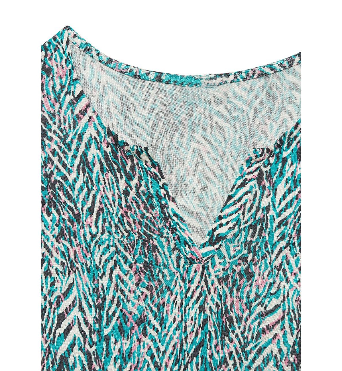 Lascana Women's Viscose Printed Sleeveless A-Line Notch-Neck Maxi Dress