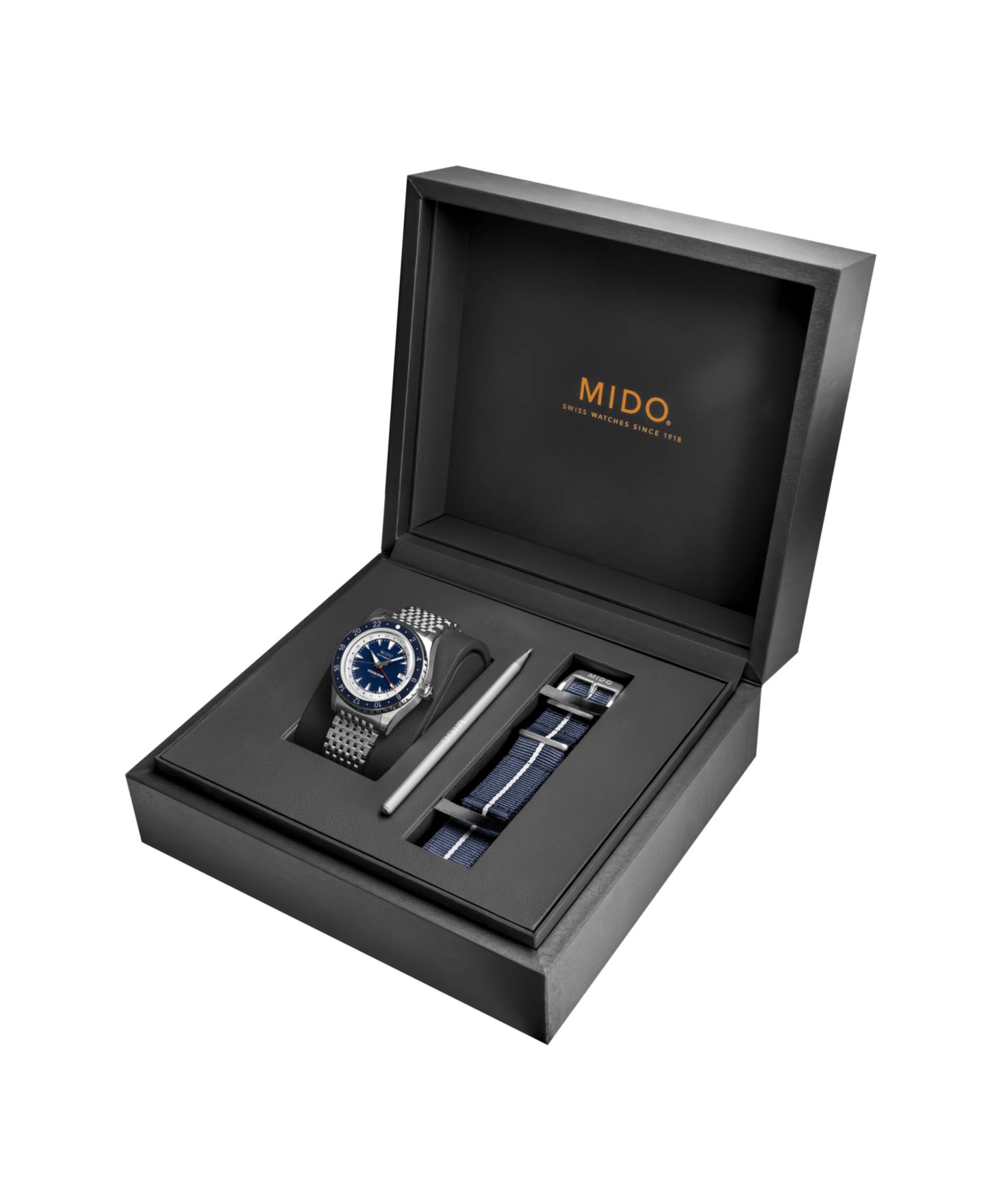 Мужские часы Mido Automatic Ocean Star Captain GMT Special Edition Stainless Steel Watch 42mm — фото 4