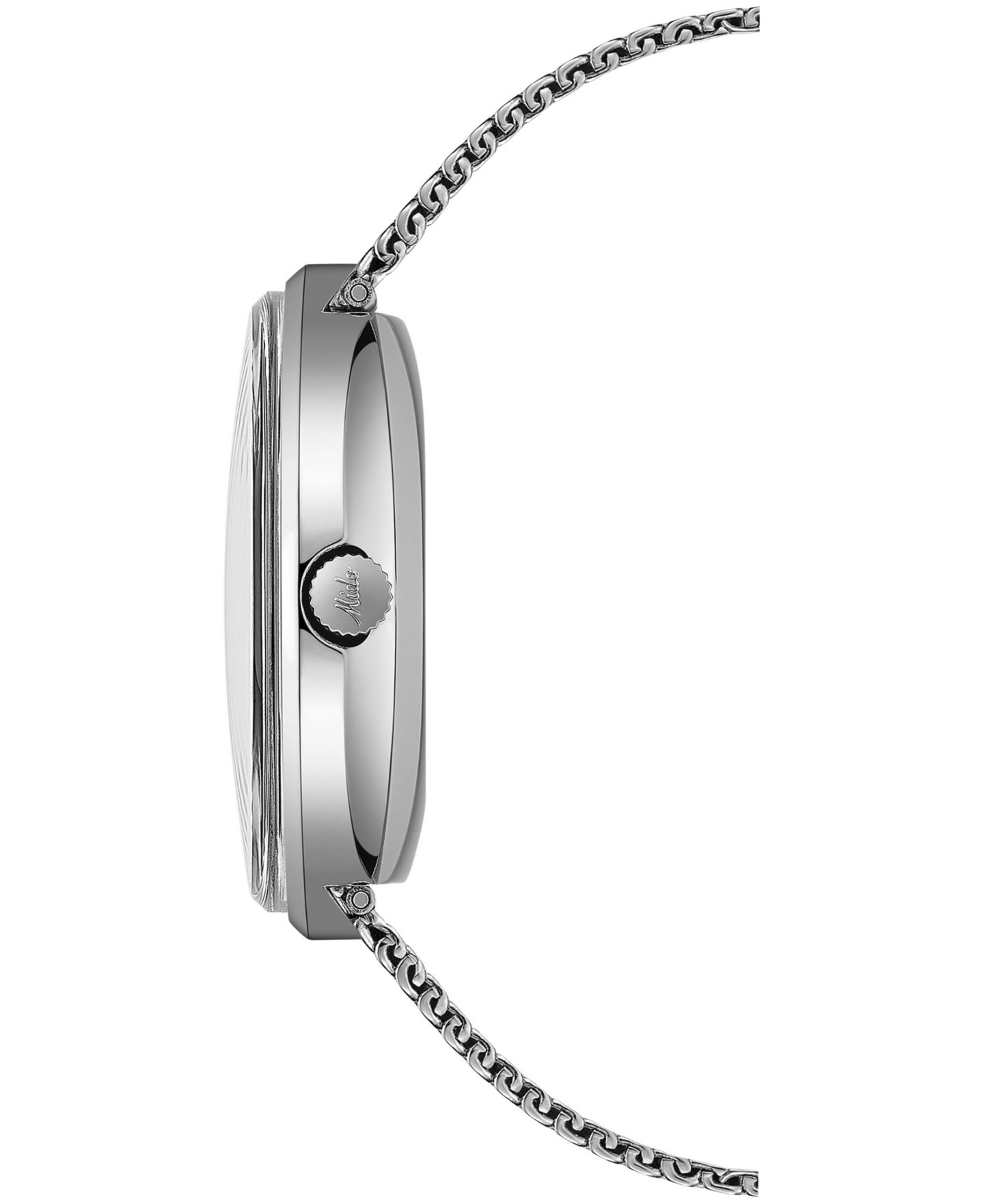 Мужские часы Mido Automatic Swiss Commander 1959 Pixel Silver-Tone Stainless Steel Mesh Bracelet Watch 37mm — фото 3