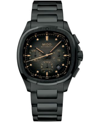 Men's Swiss Automatic Chronograph Multifort TV Black Stainless Steel Watch 42mm