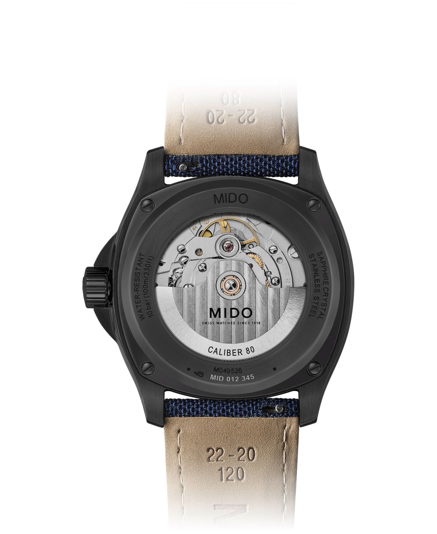 Мужские часы Mido Swiss Automatic Multifort Big Date Blue-Fabric Watch 40mm — фото 2