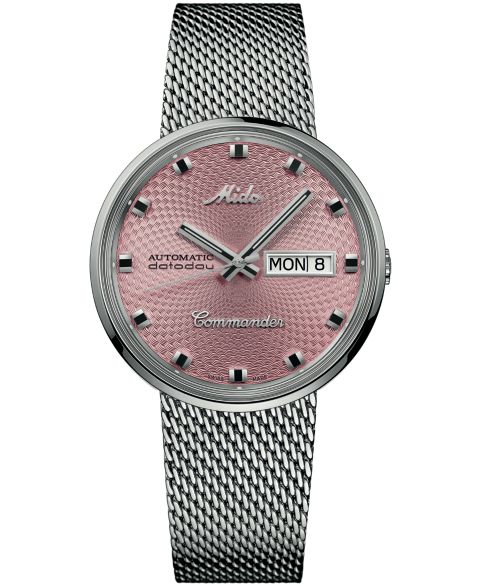 Часы Mido Unisex Swiss Automatic Commander 1959 Day/Date Silver Stainless Steel Milanese Mesh Bracelet Watch 37mm