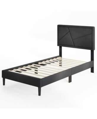 Twin Full Queen Size Upholstered Platform Bed Frame with High Headboard