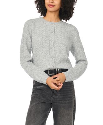 Women's Cable-Knit Crewneck Cardigan