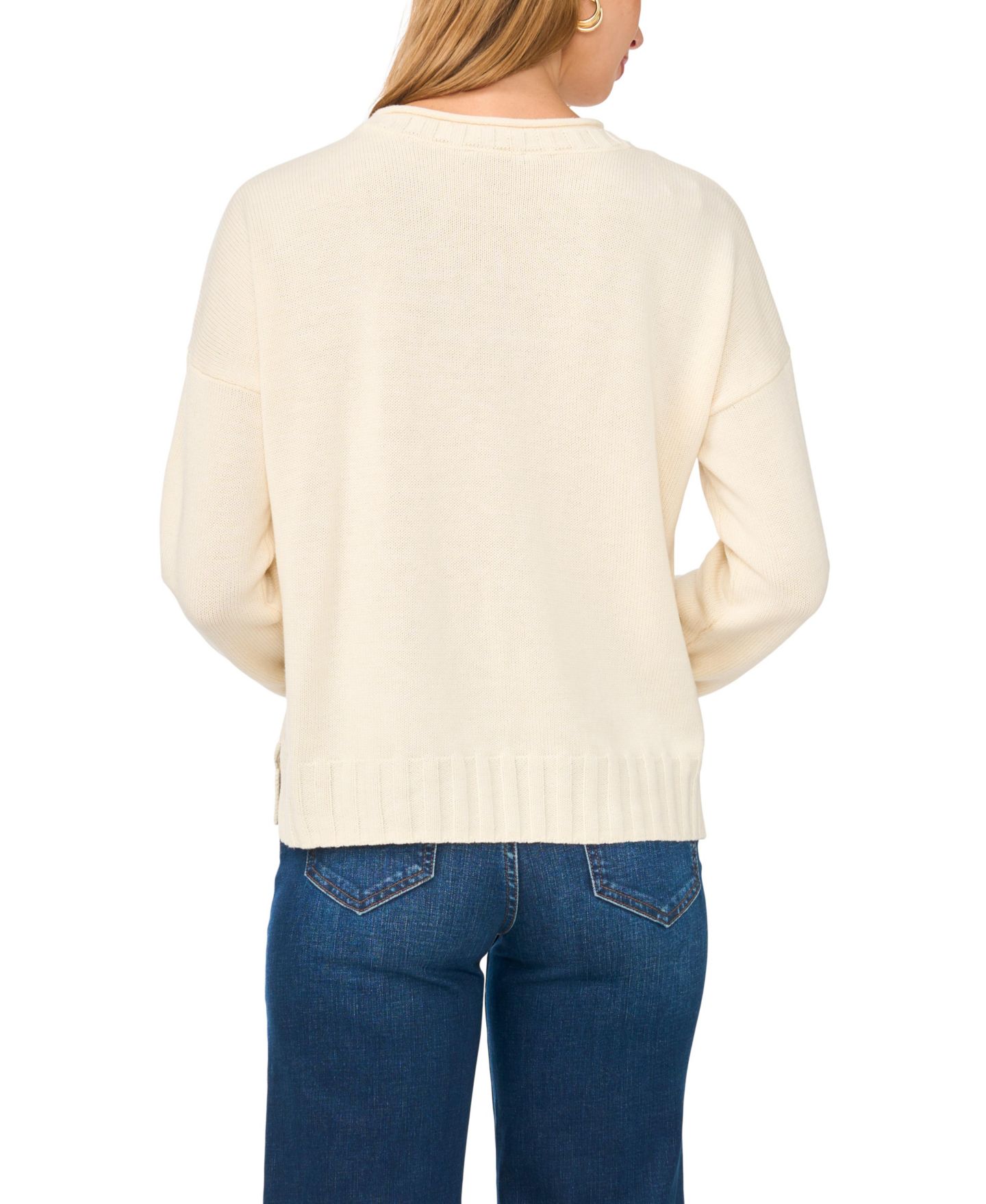 Женский свитер Vince Camuto Rollneck Long-Sleeve Ribbed, цвет: Creamy — фото 5