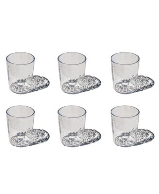 Hammered Rustic Acrylic Drinking Glasses, Set of 6