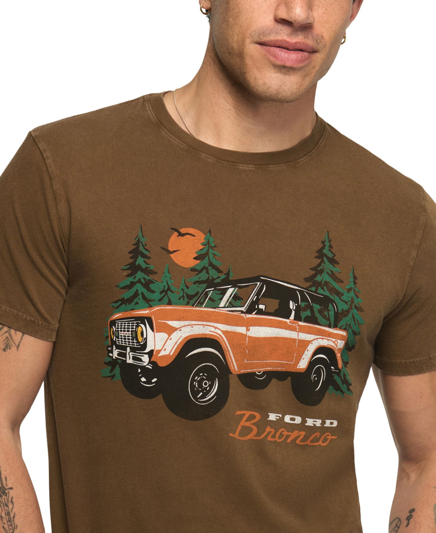 Мужская футболка Lucky Brand Ford Bronco Retro Burnout Graphic, цвет: Пустынный пальмовый — фото 3