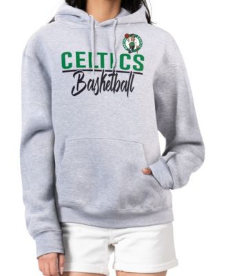 Women's Heather Gray Boston Celtics Graphics Fleece Pullover Hoodie