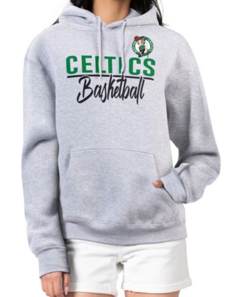 Женское худи G-III 4Her by Carl Banks Heather Gray Boston Celtics Graphics Fleece Pullover
