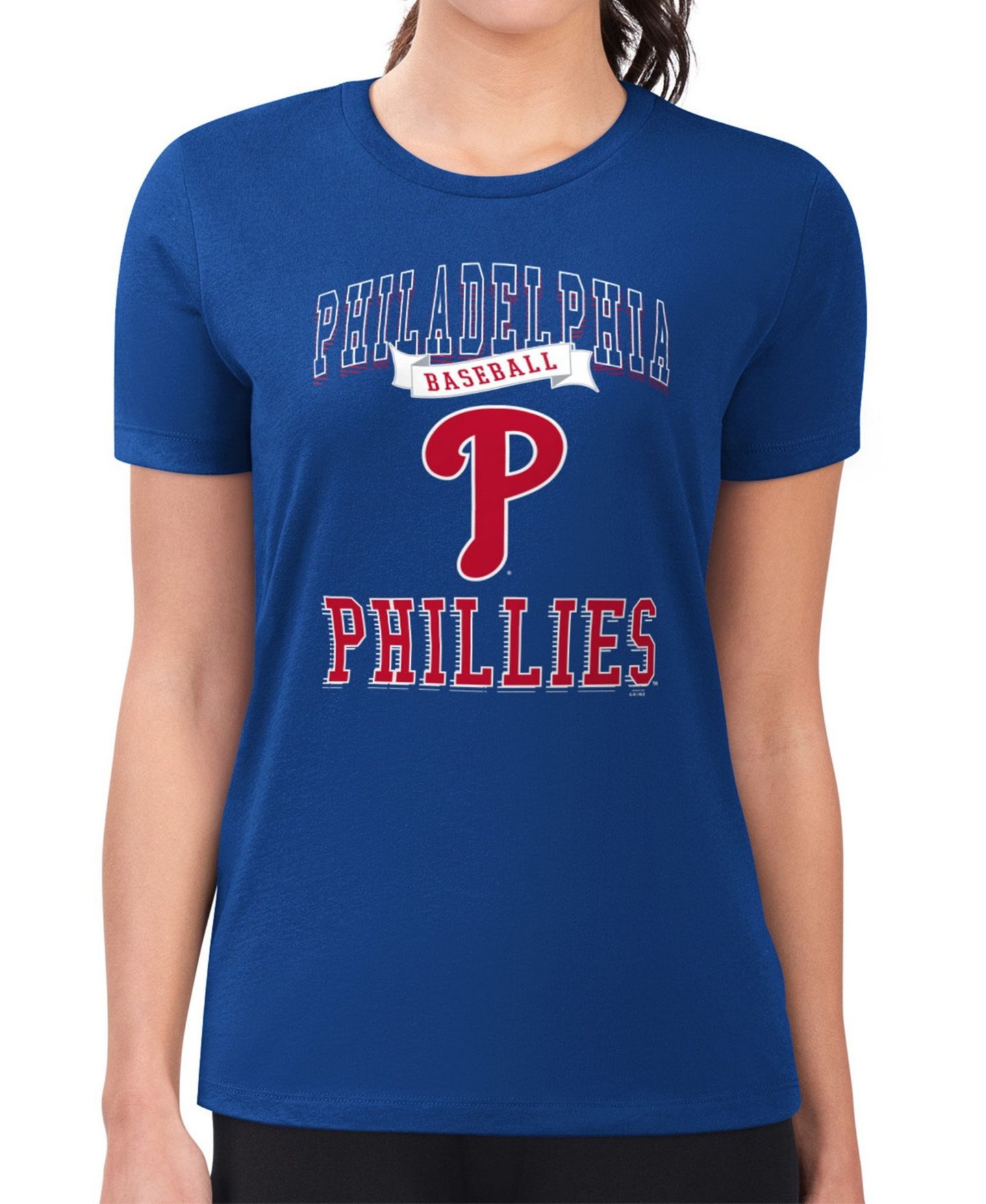 Женская футболка G-III 4Her by Carl Banks Royal Philadelphia Phillies Super-Slim Fit Lightweight Team Logo Graphic — фото 2