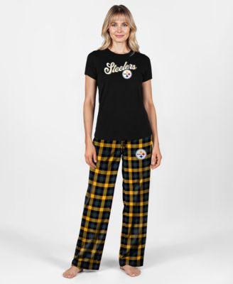 Women's Pittsburgh Steelers Highland Sleep Set Plaid T-Shirt and Pajama Pants, 2-Piece Set