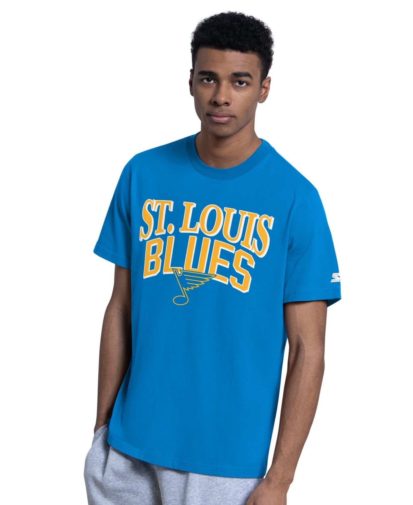 Мужские футболки Starter Light Blue/Heather Gray St. Louis Blues Two-Pack T-Shirt Set — фото 2