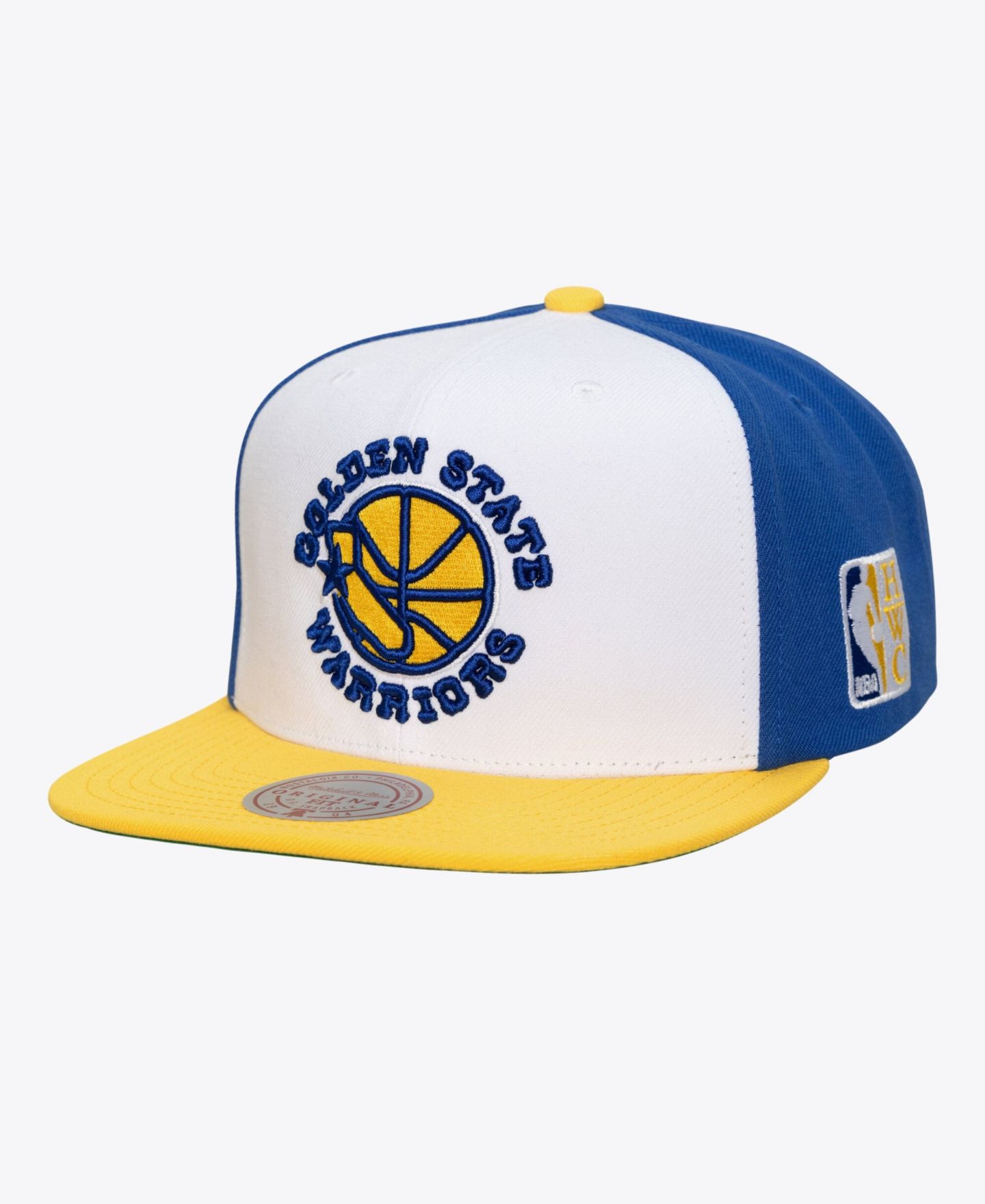 Мужская кепка Mitchell & Ness White Golden State Warriors Hardwood Classics Legendary Home Snapback Hat — фото 1
