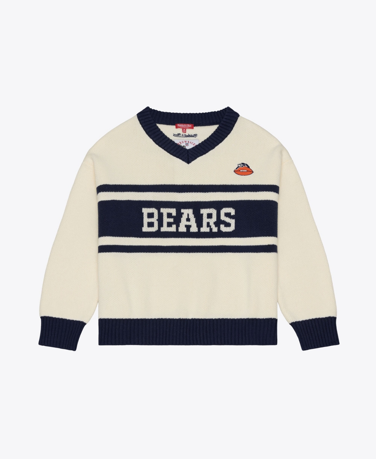 Mitchell & Ness Women's Chicago Bears Retro Roots Long-sleeve V-neck Sweater In Neutral