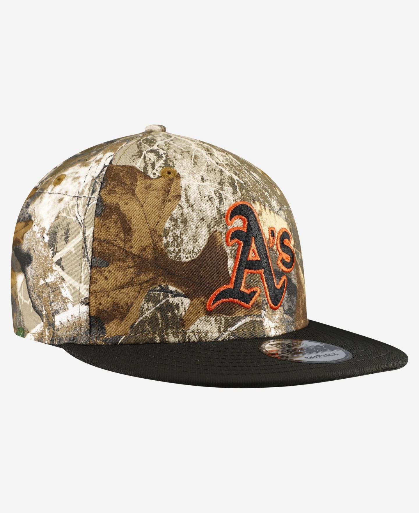 Мужская кепка New Era Camo Athletics Realtree Orange Pop 9FIFTY Snapback Hat — фото 3