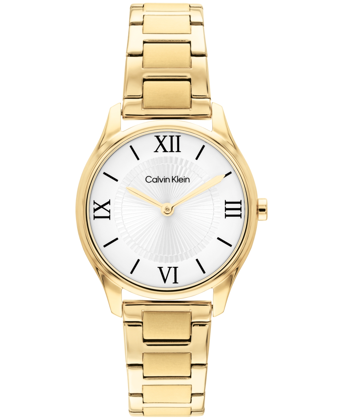 Calvin Klein Women's Sculpted Essentials Quartz Gold-Tone Stainless Steel Bracelet Watch 28mm