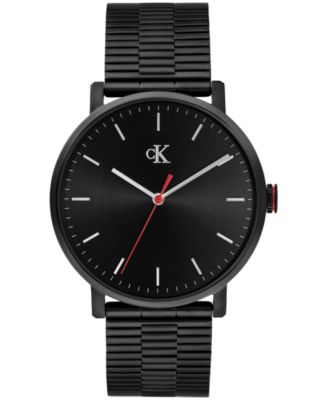 Men's Iconic Quartz Black Stainless Steel Bracelet Watch 40mm