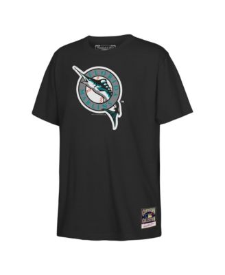 Big Boys and Girls Black Florida Marlins Retro Logo T-Shirt