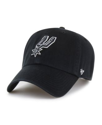 47 Brand Men's Black San Antonio Spurs Primary Logo Clean Up Adjustable Hat