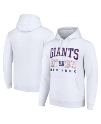 Men's and Women's White New York Giants Throwback Logo Pullover Hoodie