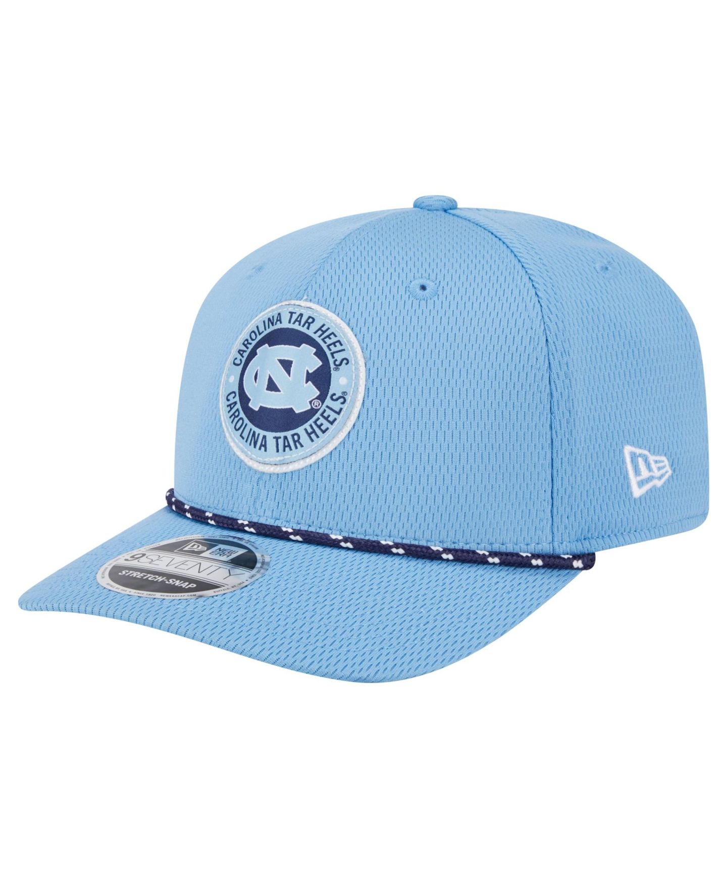 Мужские головные уборы New Era Carolina Blue North Carolina Tar Heels Coolera 9SEVENTY Rope Stretch-Snap Hat — фото 3