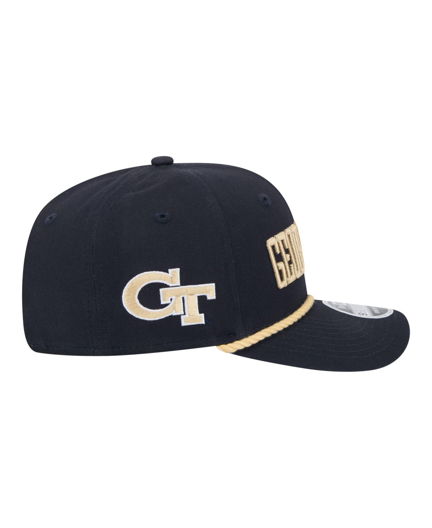 Мужские головные уборы New Era Navy Georgia Tech Yellow Jackets Wordmark Rope 9SEVENTY Stretch-Snap Hat — фото 6
