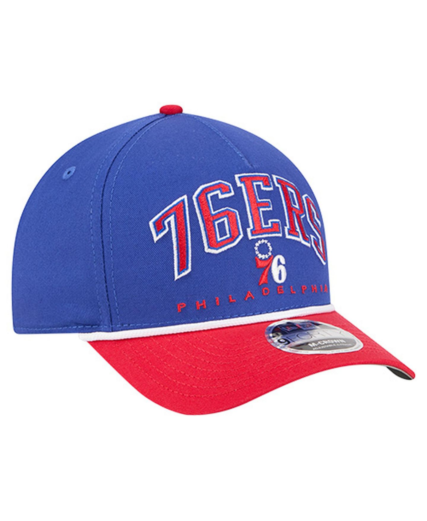 Мужская кепка New Era Royal Philadelphia 76ers Bold Arch Coolera 9FORTY A-Frame M-Crown Adjustable Hat — фото 3
