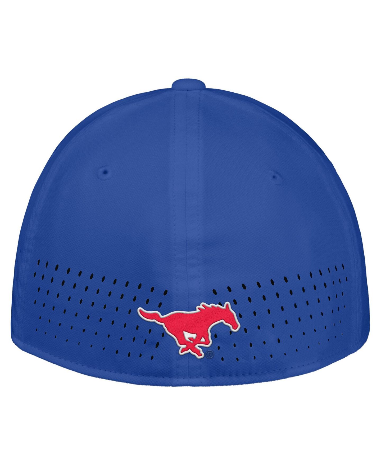 Мужской головной убор Nike Royal SMU Mustangs 2026 On-Field AeroBill SwooshFlex Dri-FIT Hat — фото 2