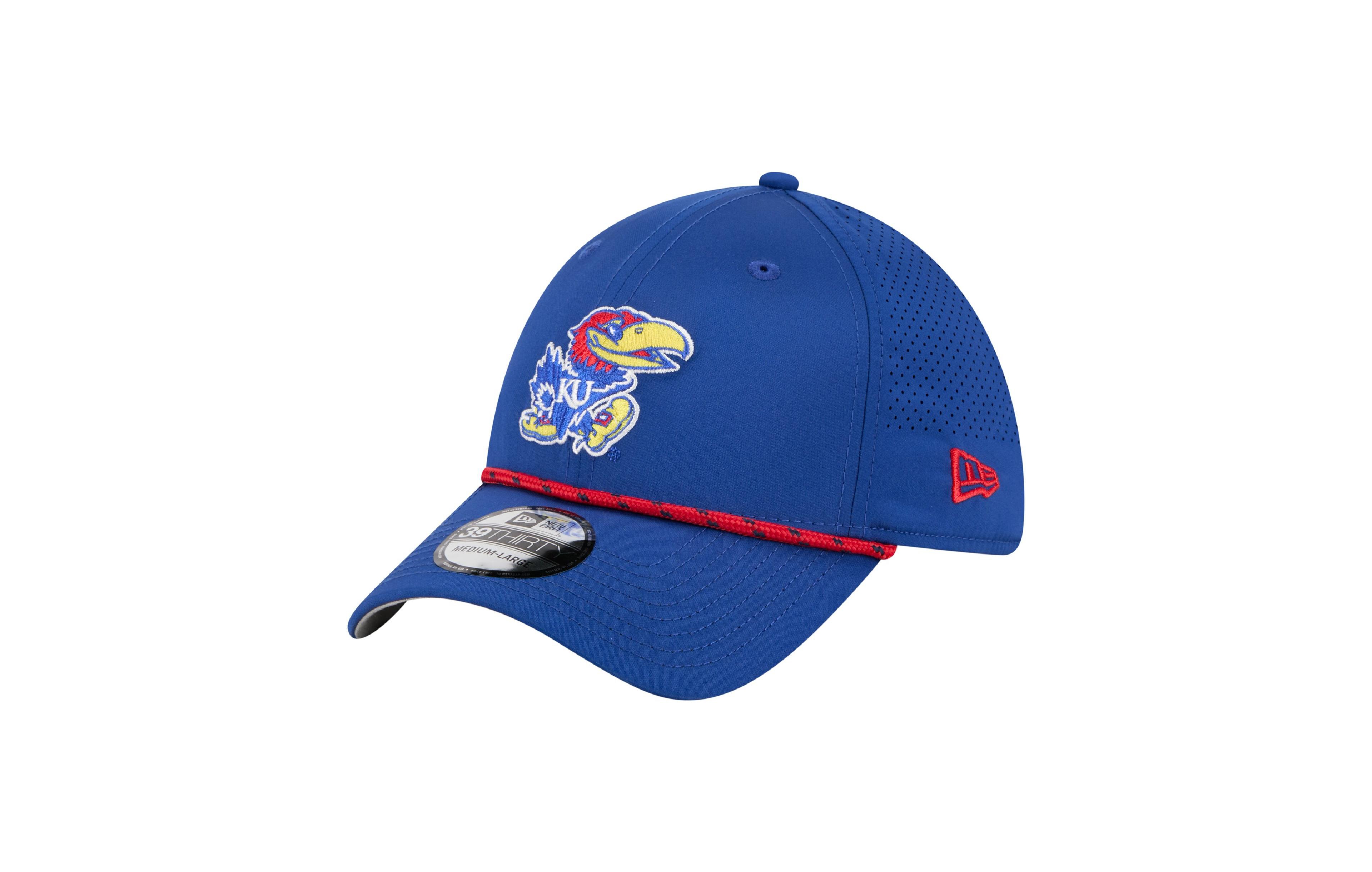 New Era Kansas Jayhawks 39THIRTY Stretch-Fit Rope-Embellishment Baseball Cap