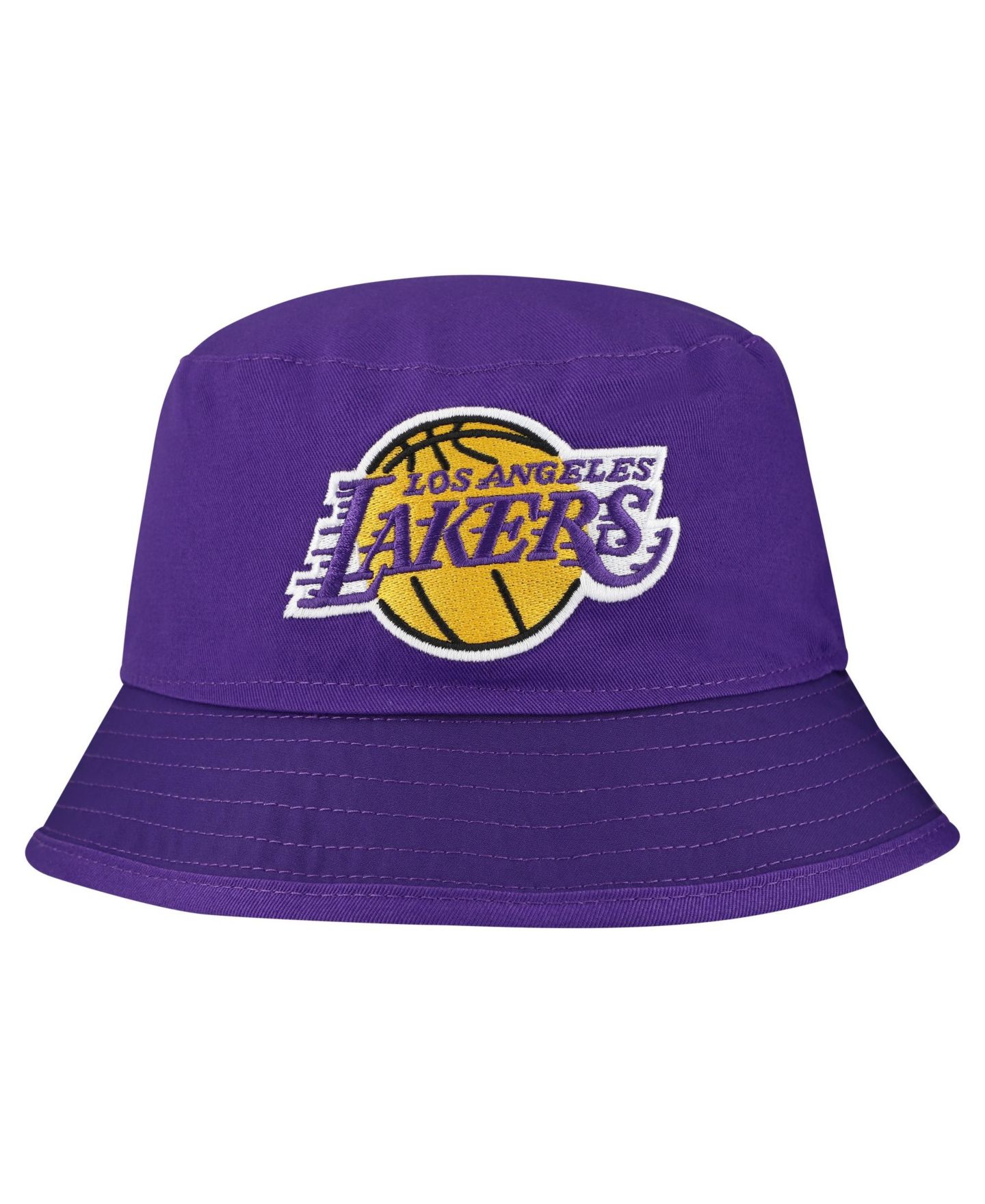 Мужская панама New Era White Los Angeles Lakers Team Cheer Reversible Bucket Hat — фото 6