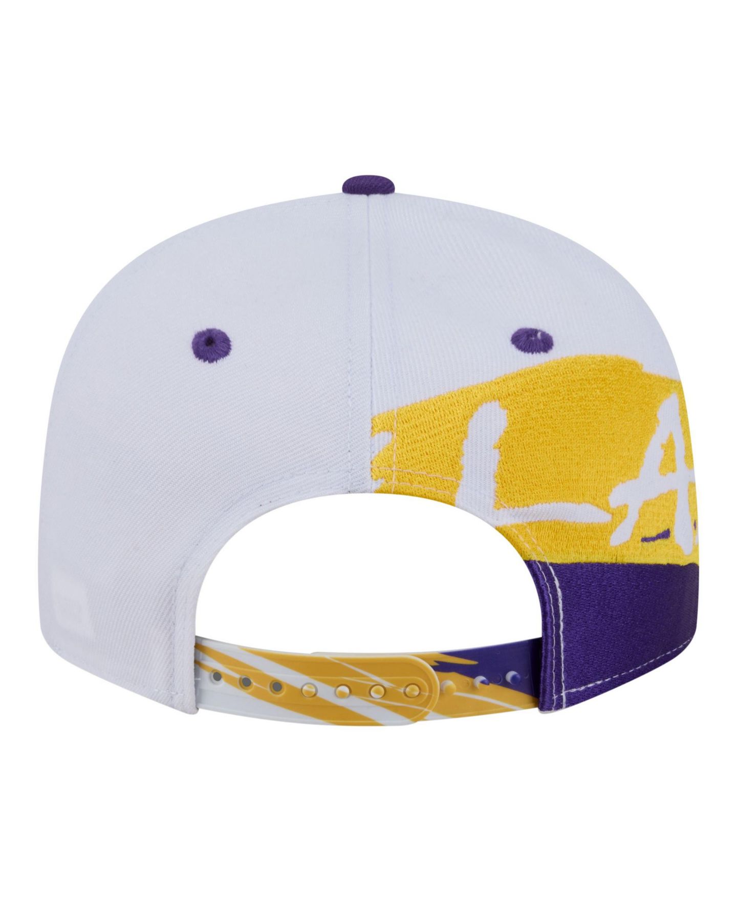 Мужская кепка New Era White/Purple Los Angeles Lakers Swept 9FIFTY Snapback Hat — фото 4