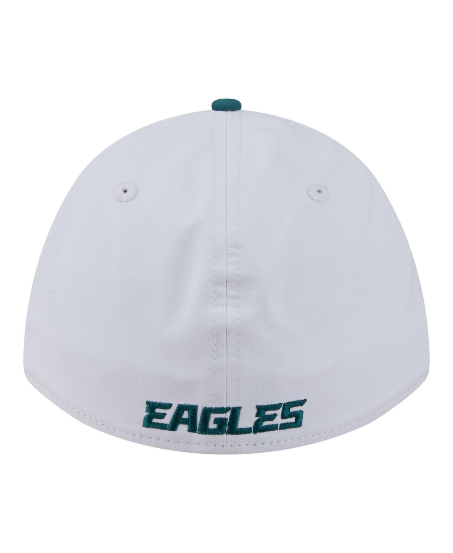 Мужская кепка New Era White/Midnight Green Philadelphia Eagles Patch 39THIRTY A-Frame M-Crown Perforated Flex Hat — фото 4