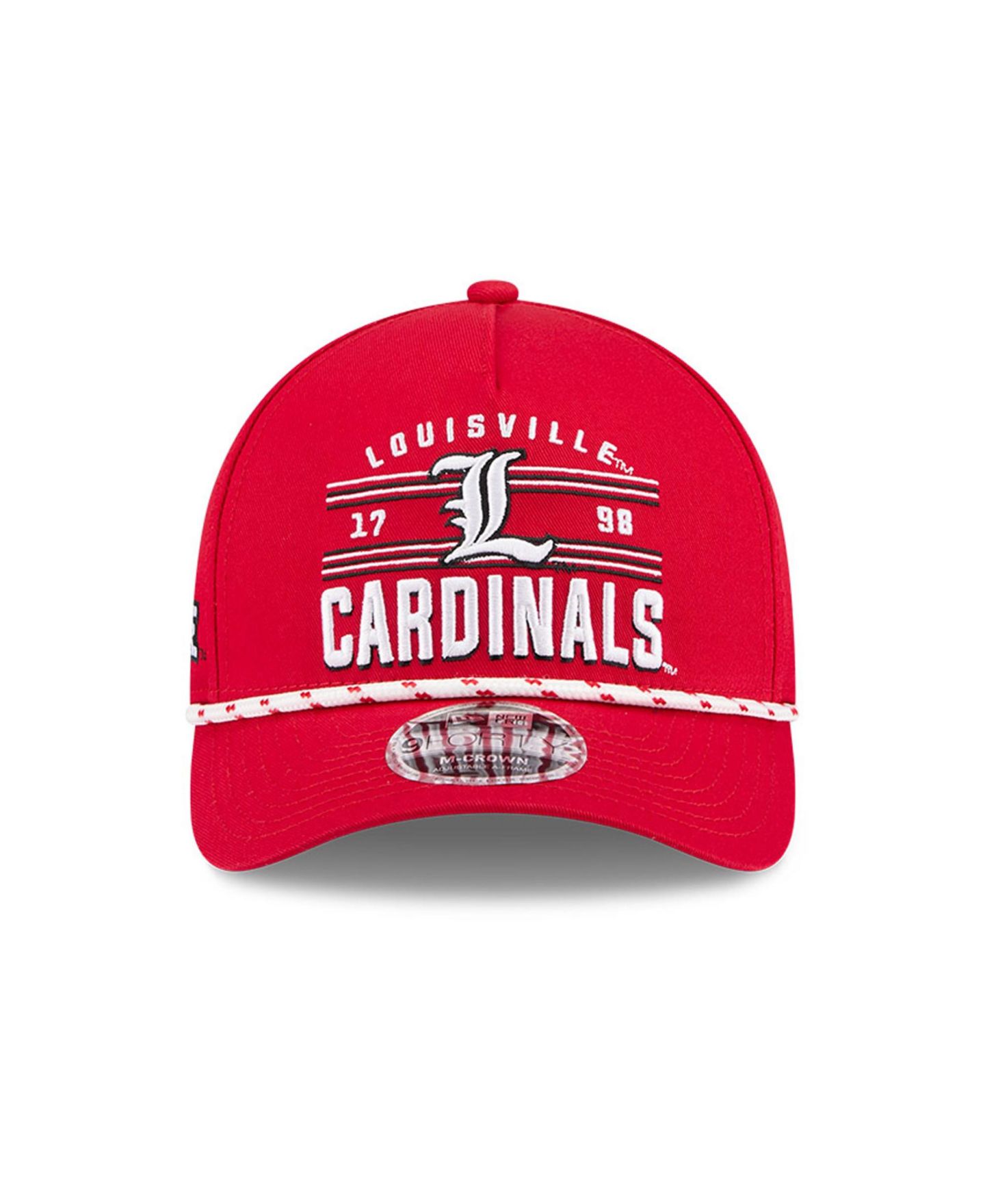 Мужская кепка New Era Red Louisville Cardinals Historic March Madness 9FORTY M-Crown Adjustable Hat — фото 2