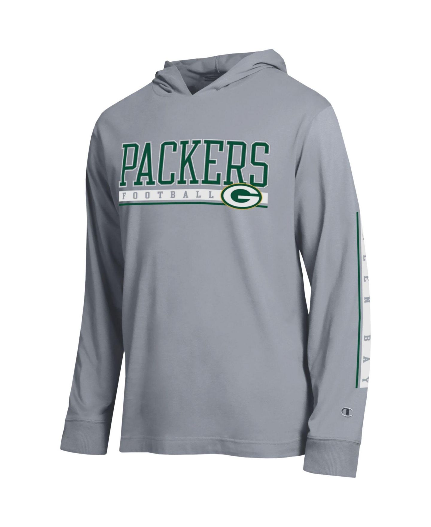 Мужская футболка Champion Gray Green Bay Packers All Star Hooded — фото 2