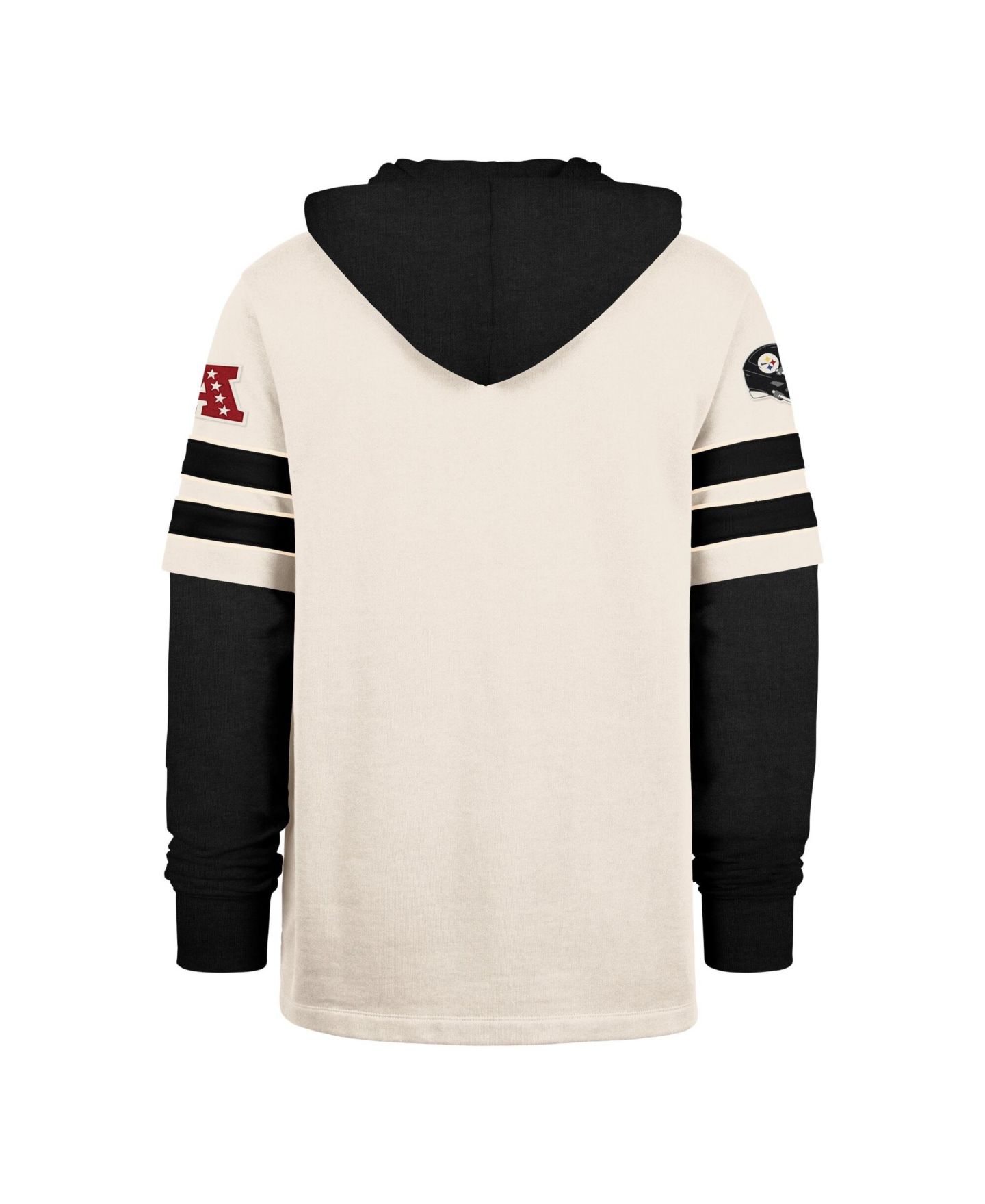 '47 Brand Мужское худи '47 Pittsburgh Steelers Split Zone Cornerback Duo со шнуровкой, Cream — фото 3