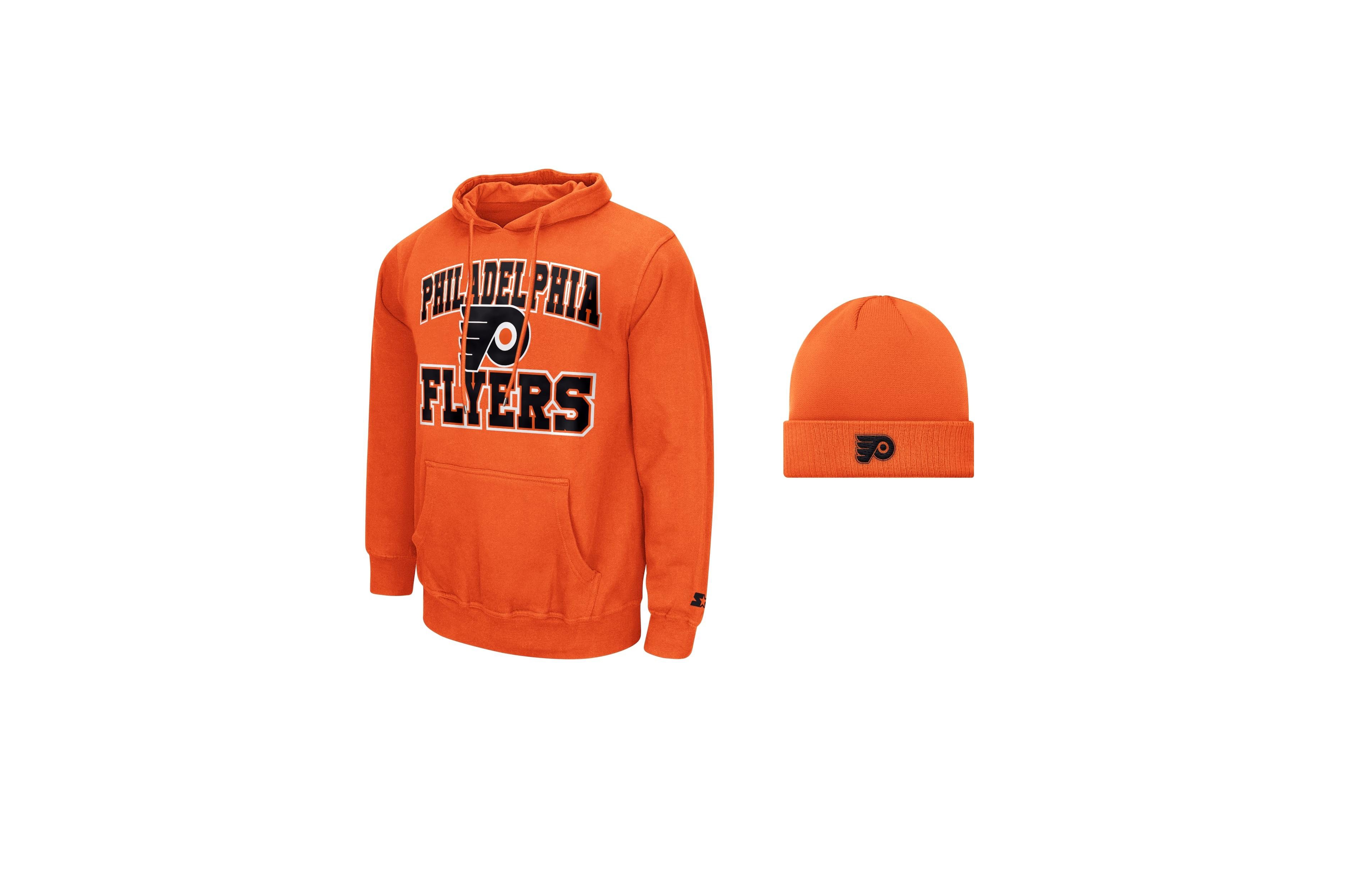 Starter Men's Philadelphia Flyers Graphic Hoodie and Knit Hat, 2-Piece Set