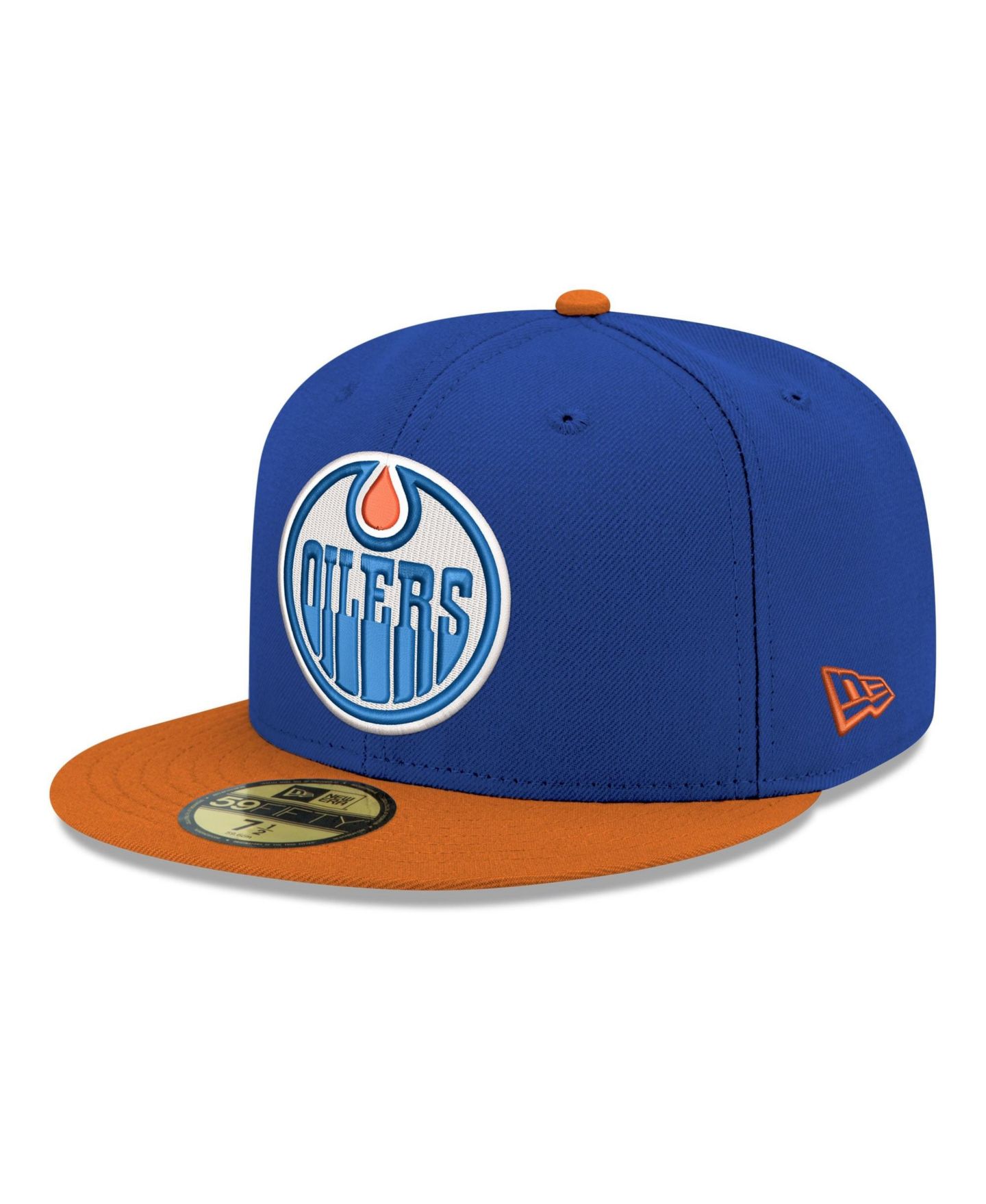 Мужская кепка New Era Royal Edmonton Oilers Core Logo Two-Tone 59FIFTY Fitted Hat — фото 1