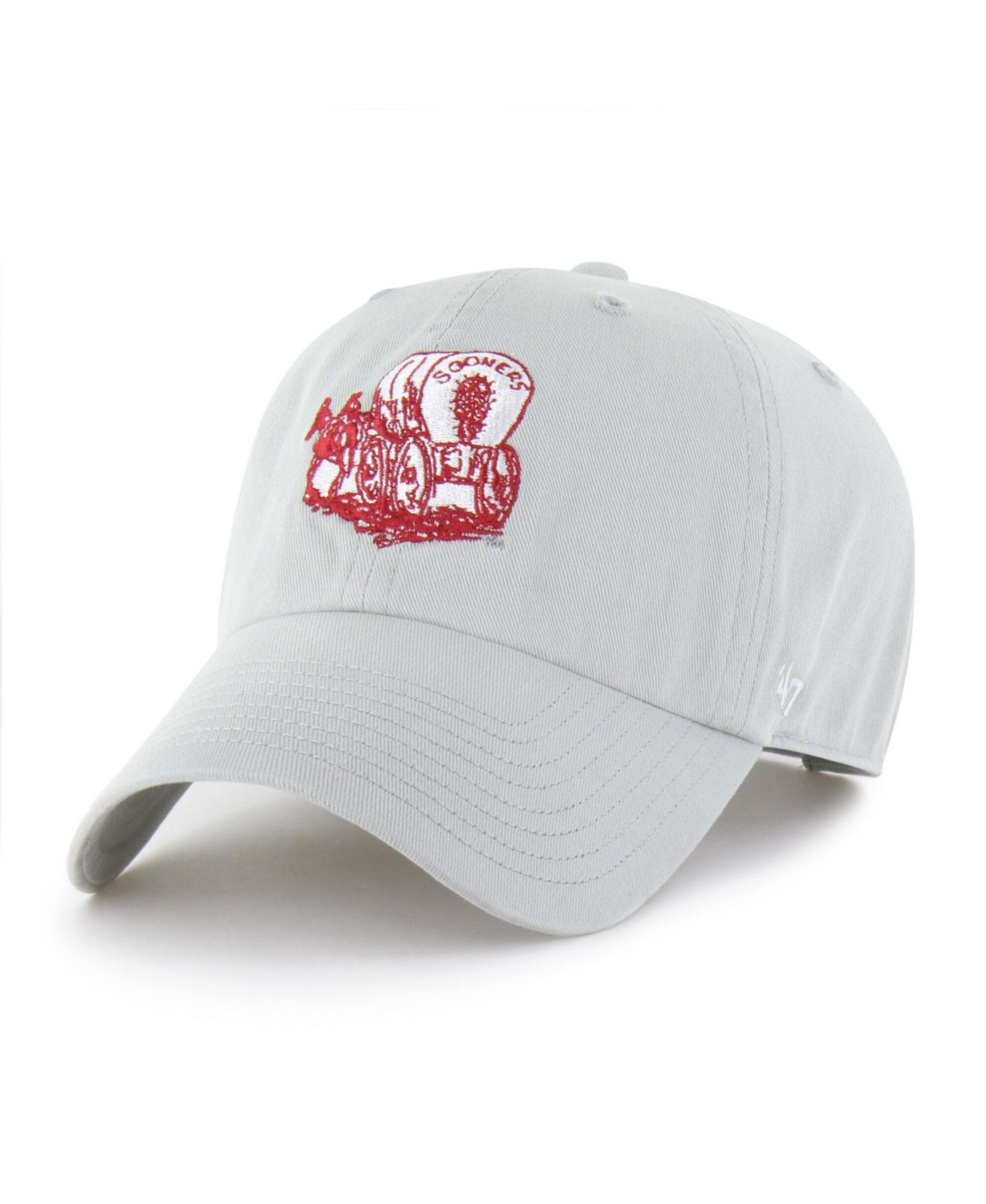 Мужская кепка '47 Brand Gray Oklahoma Sooners Vault Clean Up Adjustable Hat — фото 1