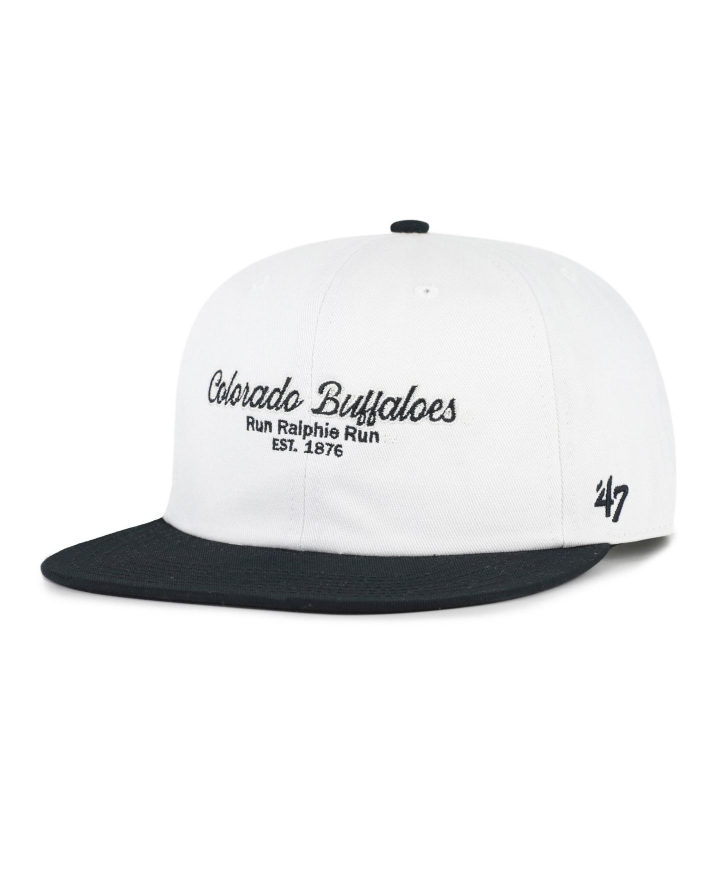 Мужская кепка '47 Brand White/Black Colorado Buffaloes Script Stack Relaxed Captain Adjustable Hat — фото 2