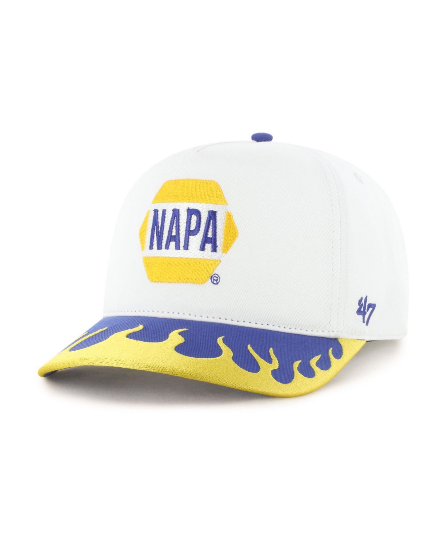 Мужская кепка '47 Brand White/Yellow Chase Elliott Flame Hitch Adjustable Hat — фото 2