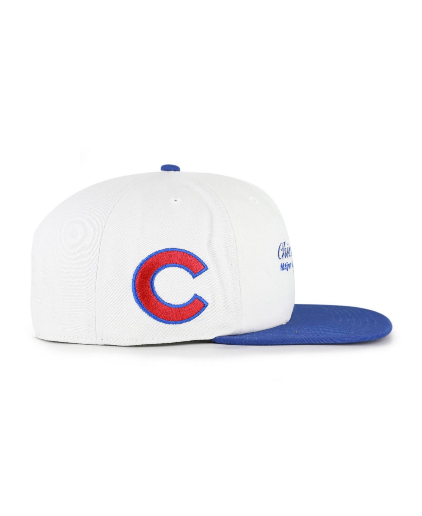 Мужская кепка '47 Brand White/Royal Chicago Cubs Script Stack Relaxed Captain Snapback — фото 3