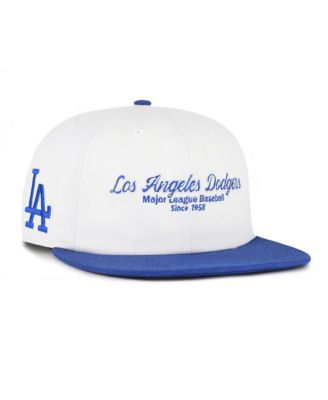 Men's '47 White/Royal Los Angeles Dodgers Script Stack Relaxed Captain Snapback