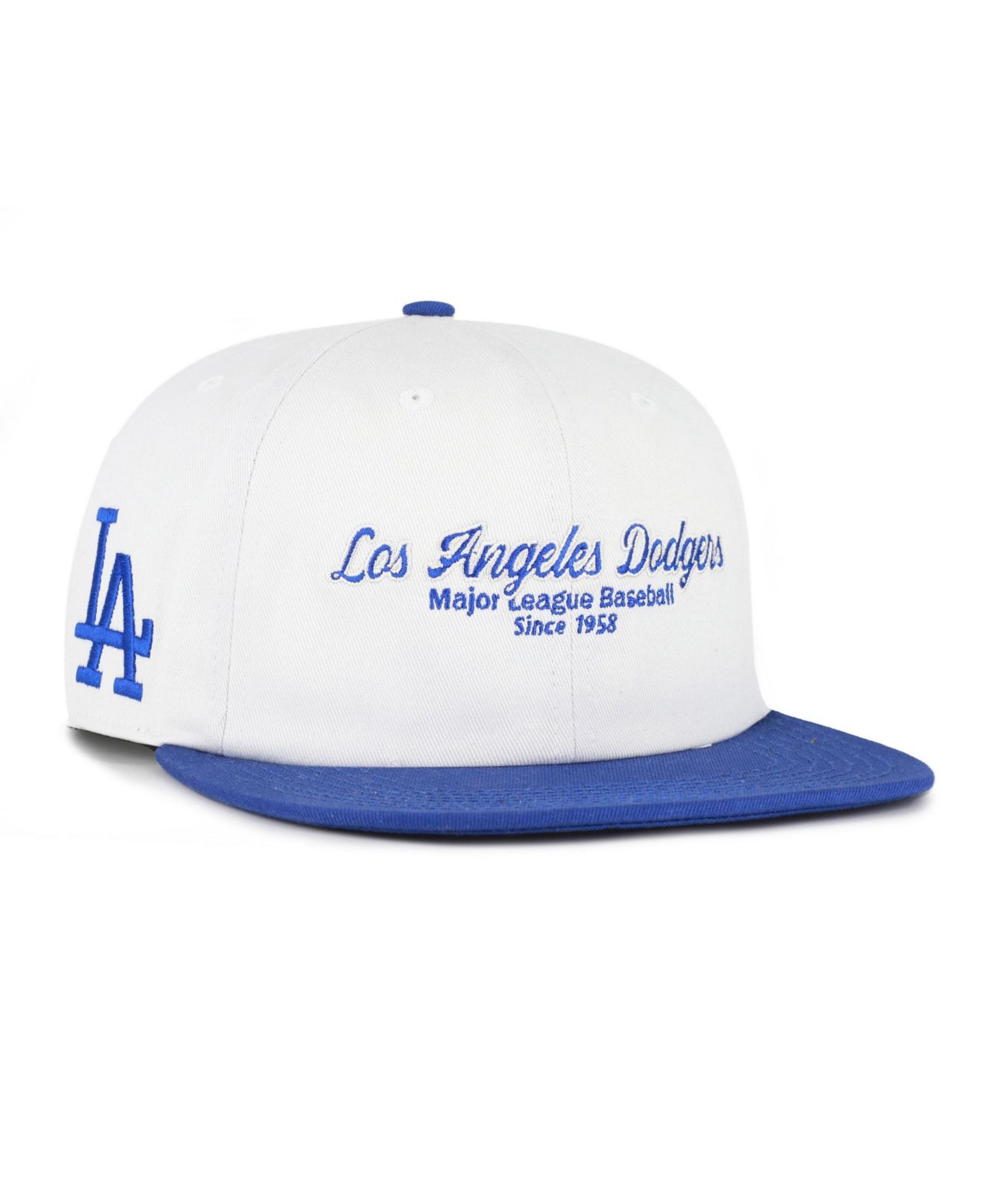 Мужская кепка '47 Brand White/Royal Los Angeles Dodgers Script Stack Relaxed Captain Snapback — фото 1