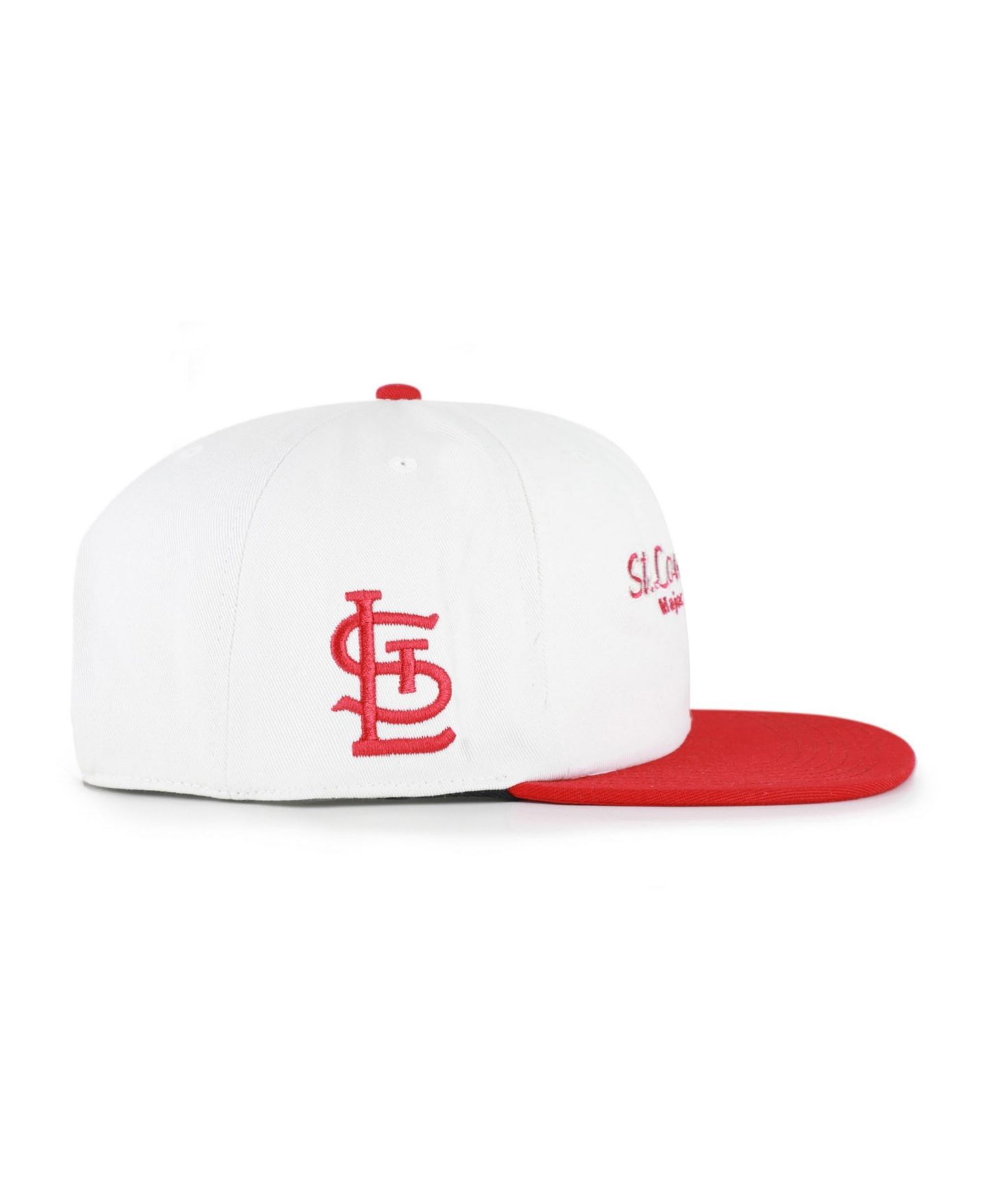 Мужская кепка '47 Brand White/Red St. Louis Cardinals Script Stack Relaxed Captain Snapback — фото 3