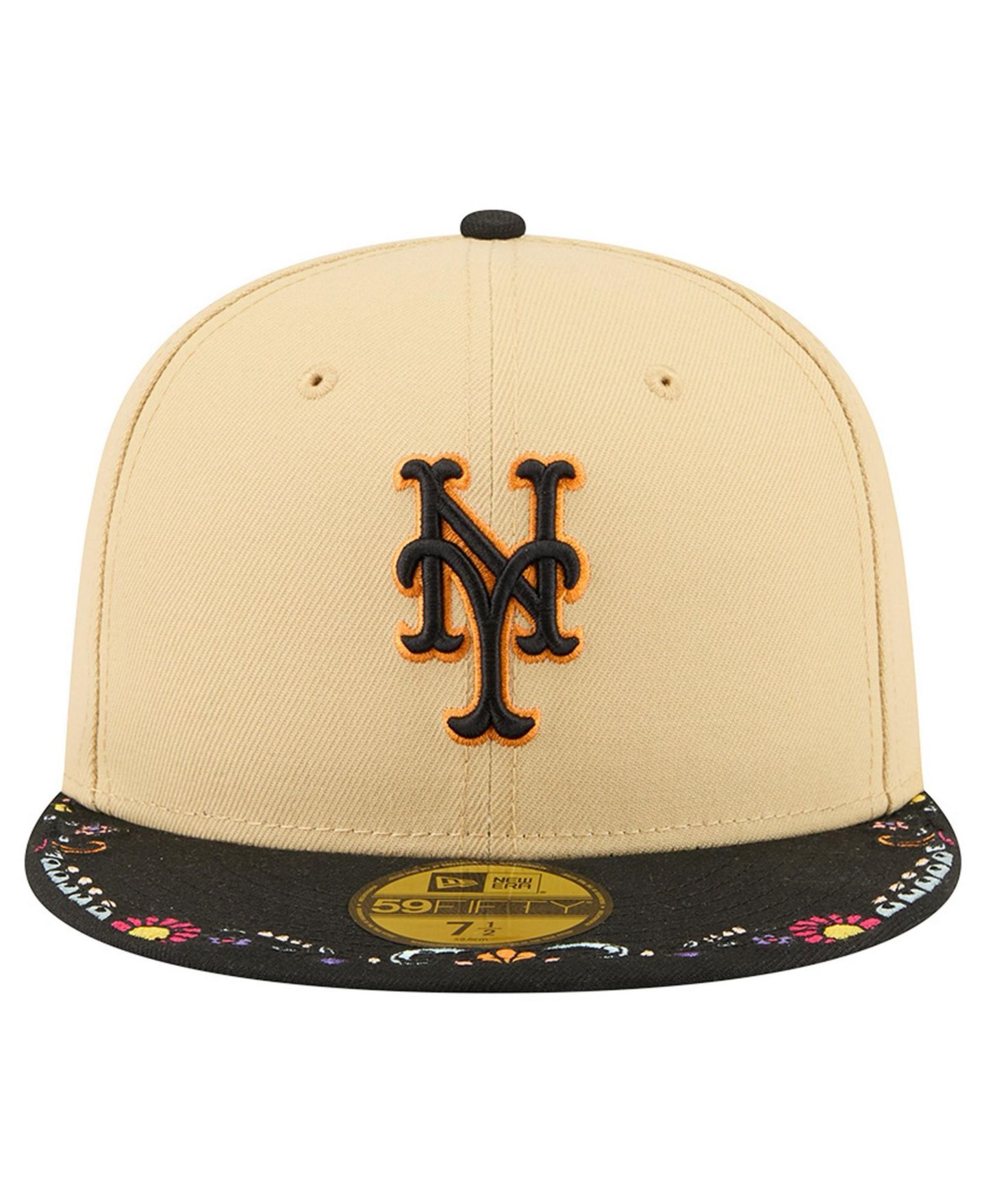 Мужские козырьки New Era Light Beige New York Mets Two-Tone Embroidered 59FIFTY Fitted Hat — фото 2