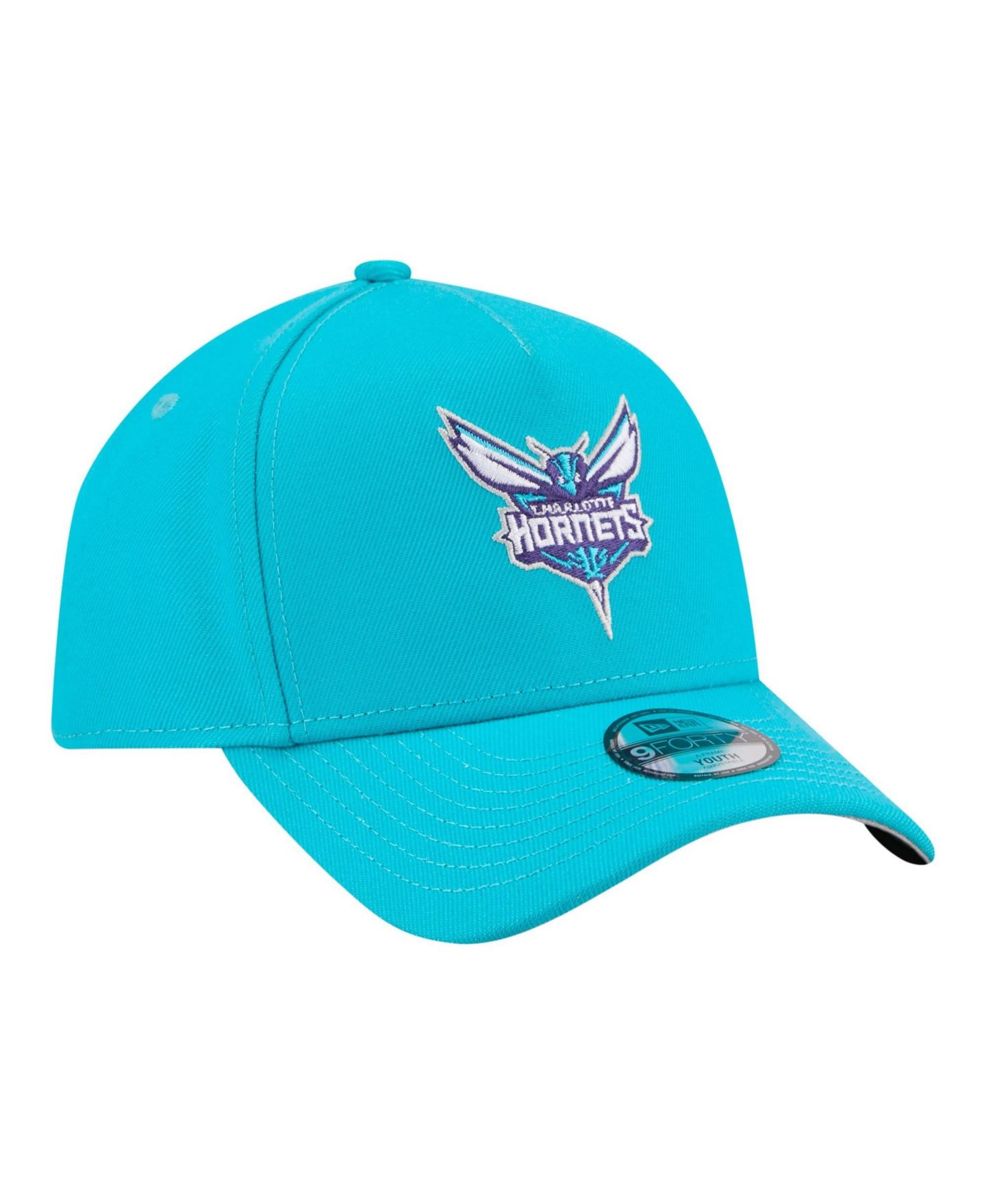 Детская кепка New Era Teal Charlotte Hornets 9FORTY A-Frame Adjustable Hat — фото 3