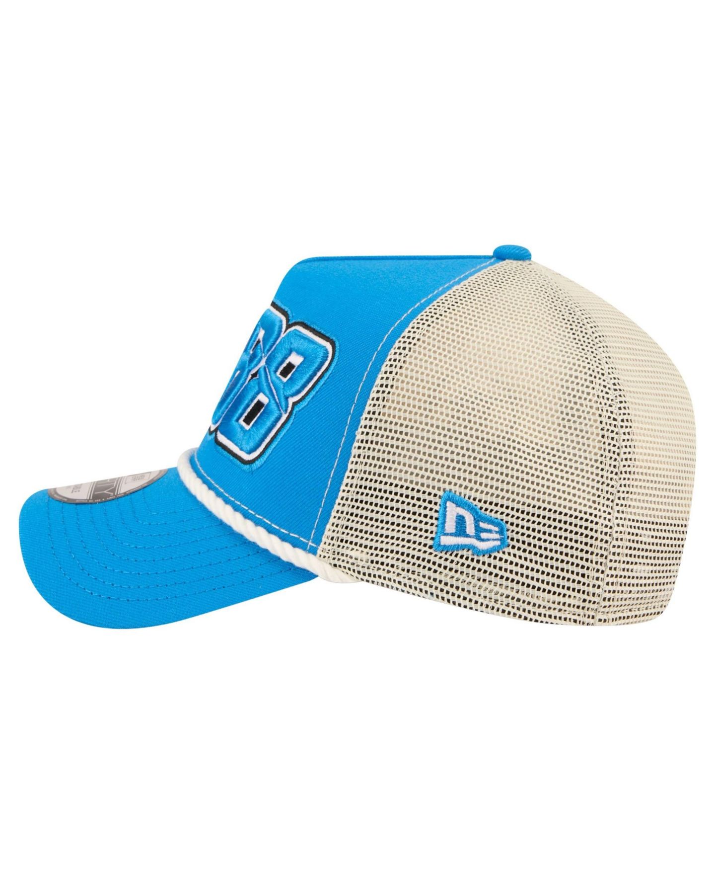 Мужская кепка New Era Blue Connor Zilisch Trackhouse Driver Number A-Frame 9FORTY Trucker Rope Adjustable Hat — фото 7