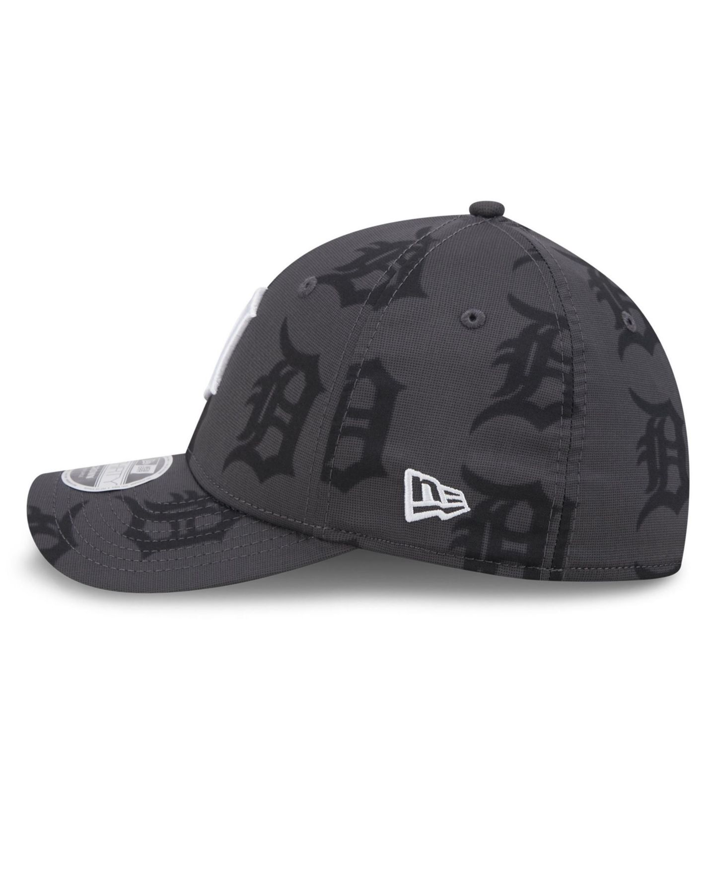 Мужская кепка New Era Gray Detroit Tigers Halftone 39THIRTY Flex Hat — фото 6